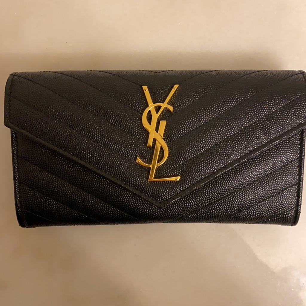 Authentic Ysl Monogram Large Flap Wallet